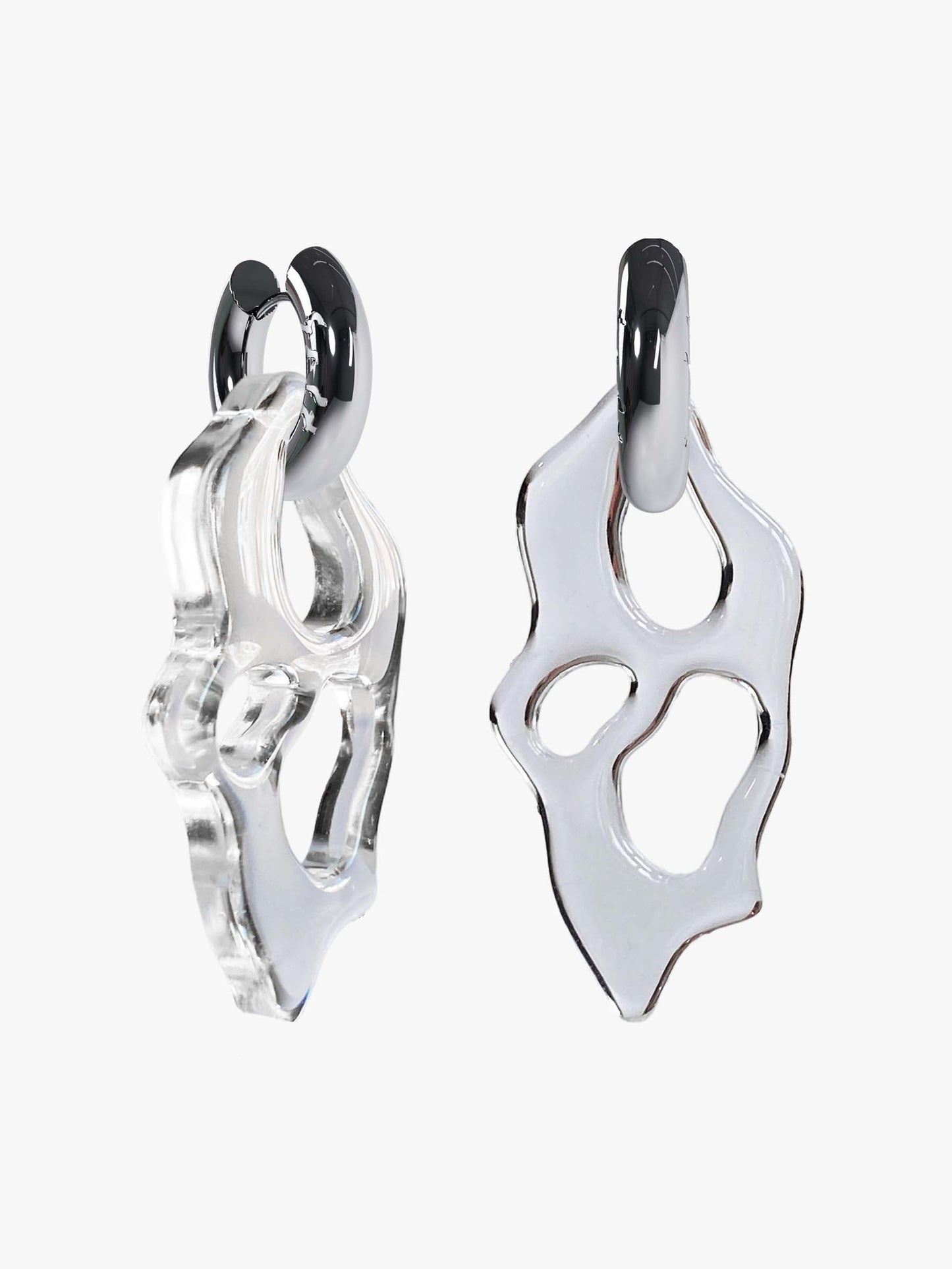 Ami glassy silver earring