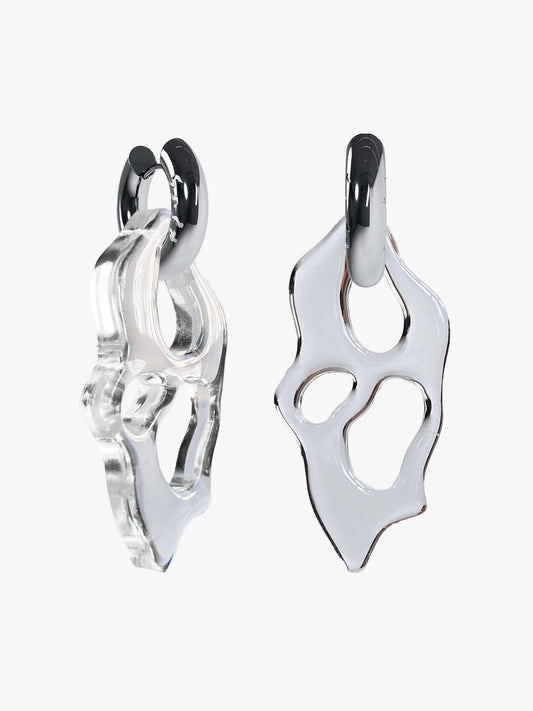Ami glassy silver earring