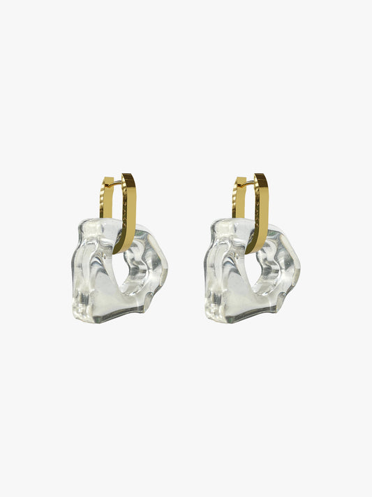 Ora transparent gold earring 2