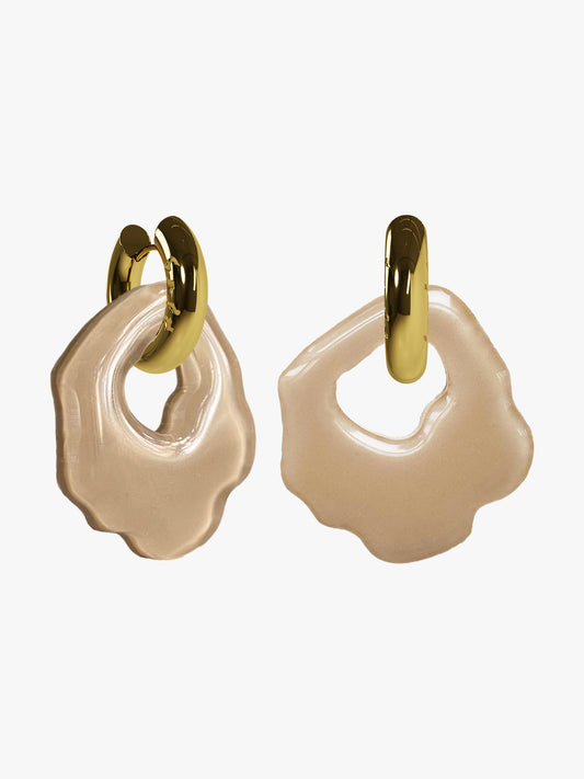 Abe beige gold earring