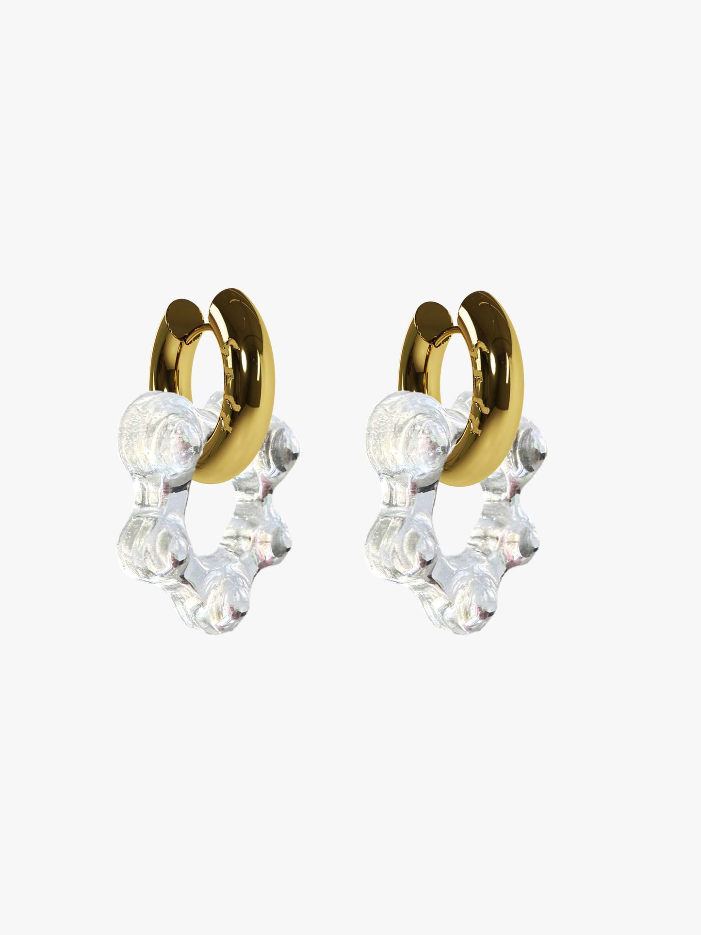 Oyo transparent gold earring