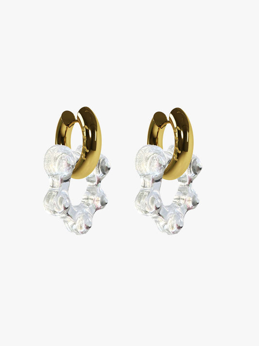 Oyo transparent gold earring