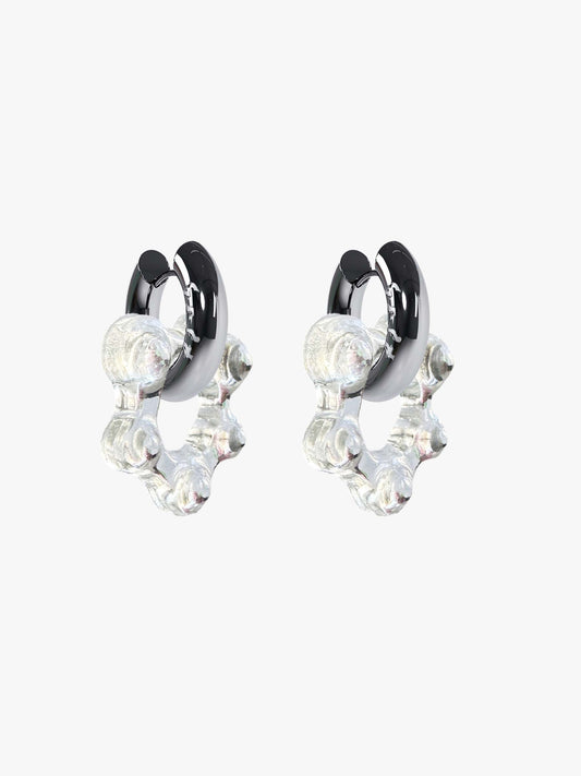 Oyo transparent silver earring