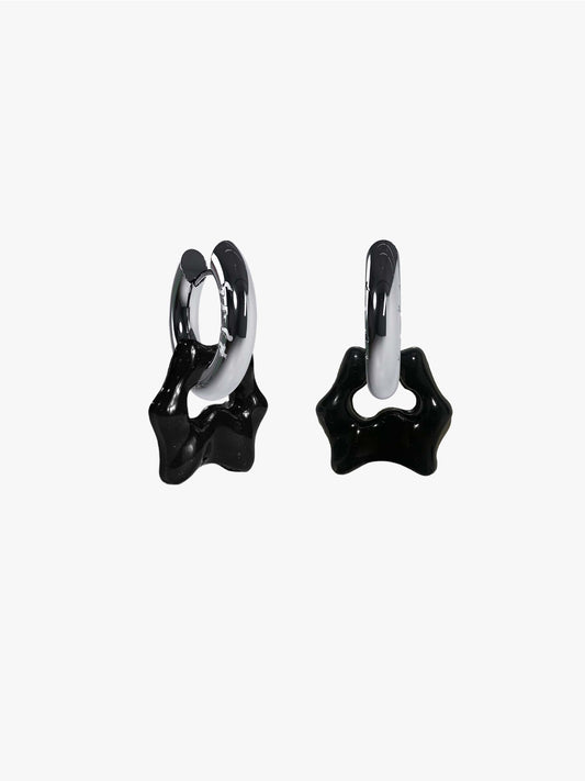 Tab Cuno black silver earring