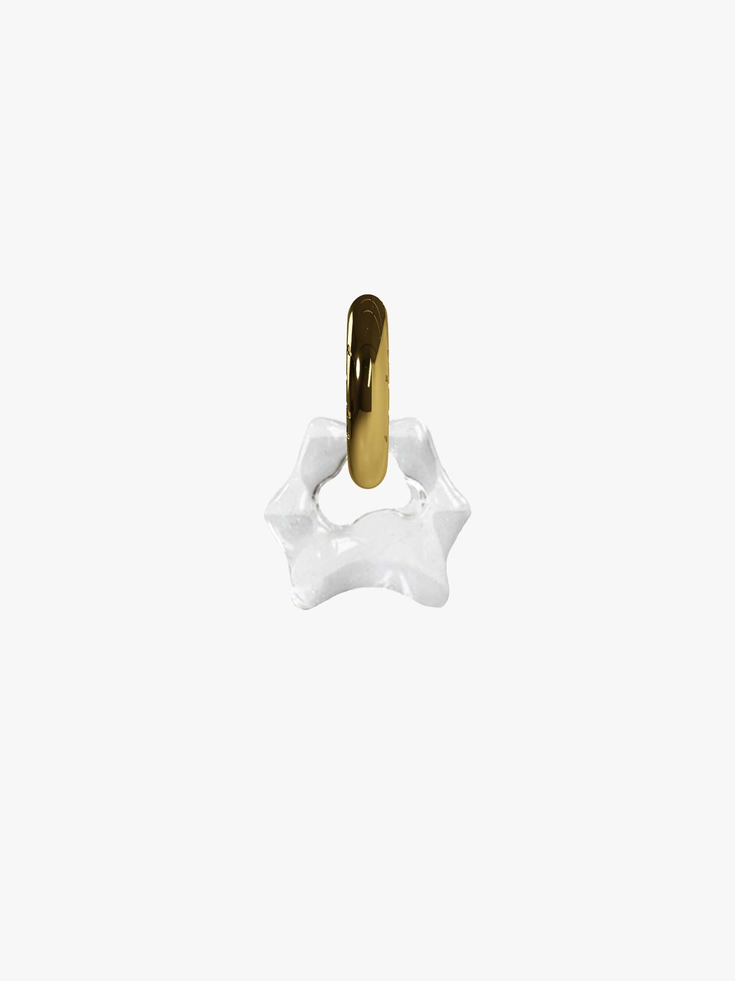 Tab transparent gold earring