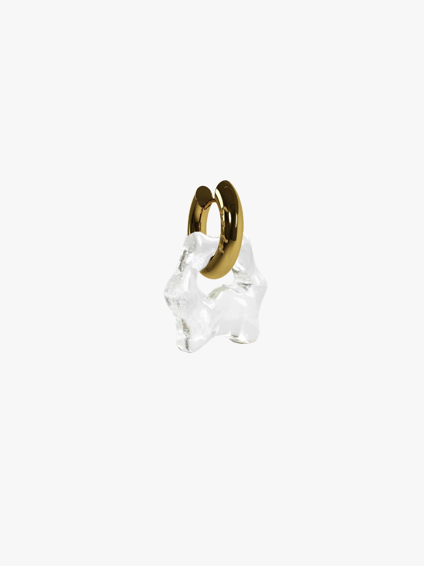 Tab transparent gold earring