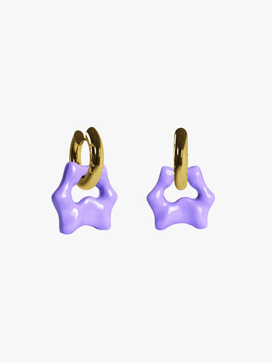 Tab lilac gold earring