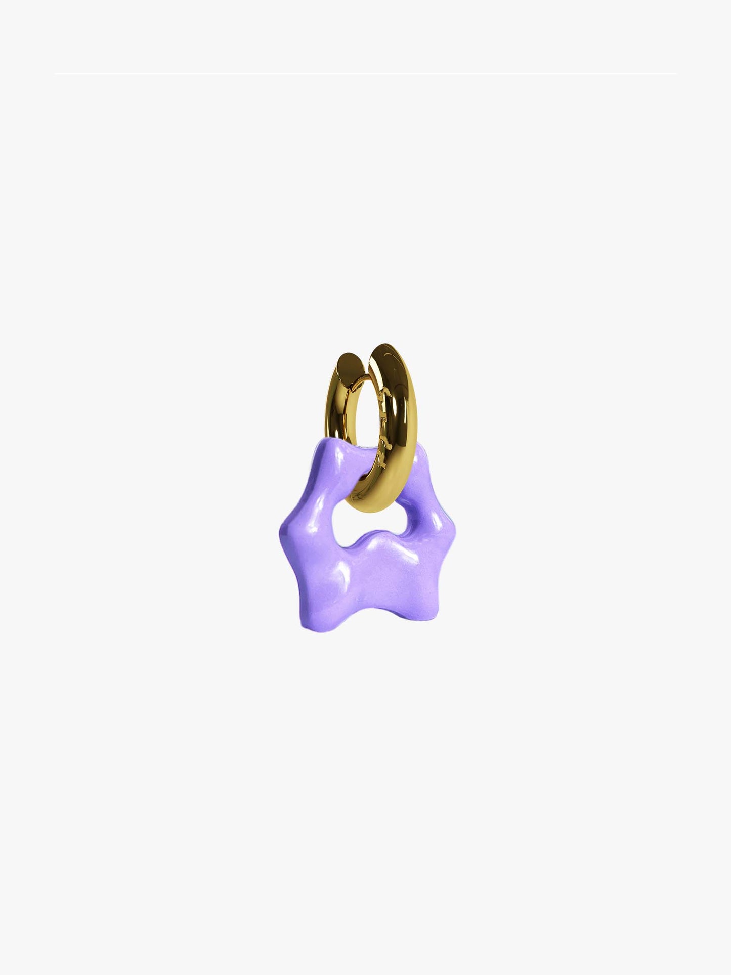 Tab lilac gold earring