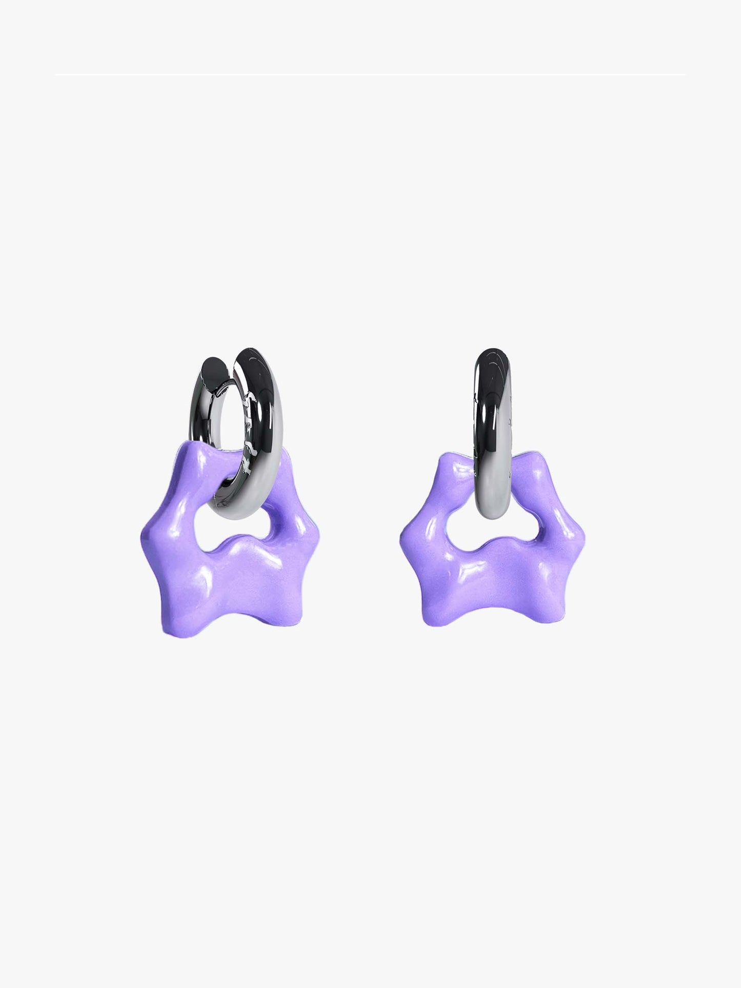 Tab lilac silver earring