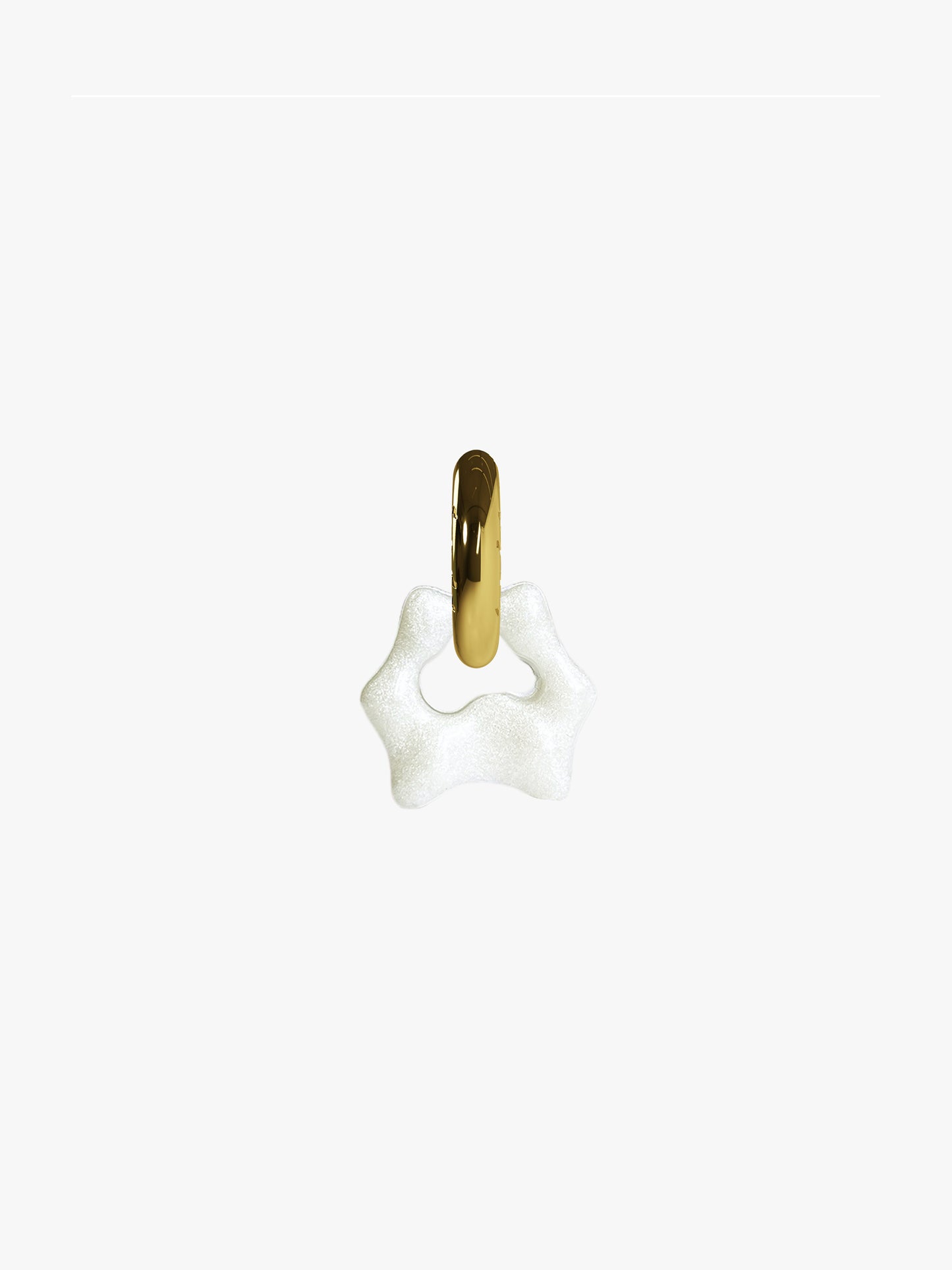 Tab pearl gold earring