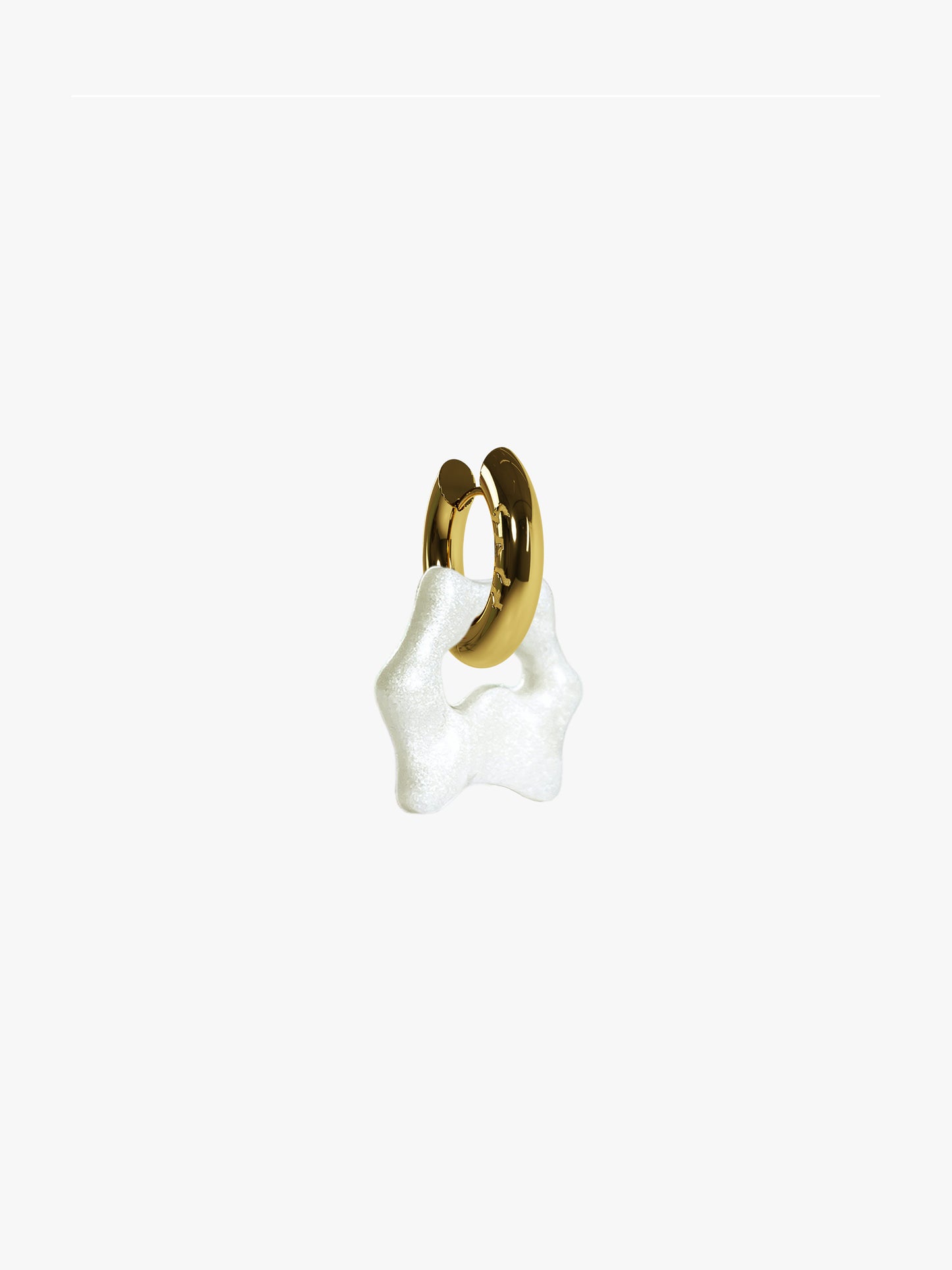 Tab pearl gold earring