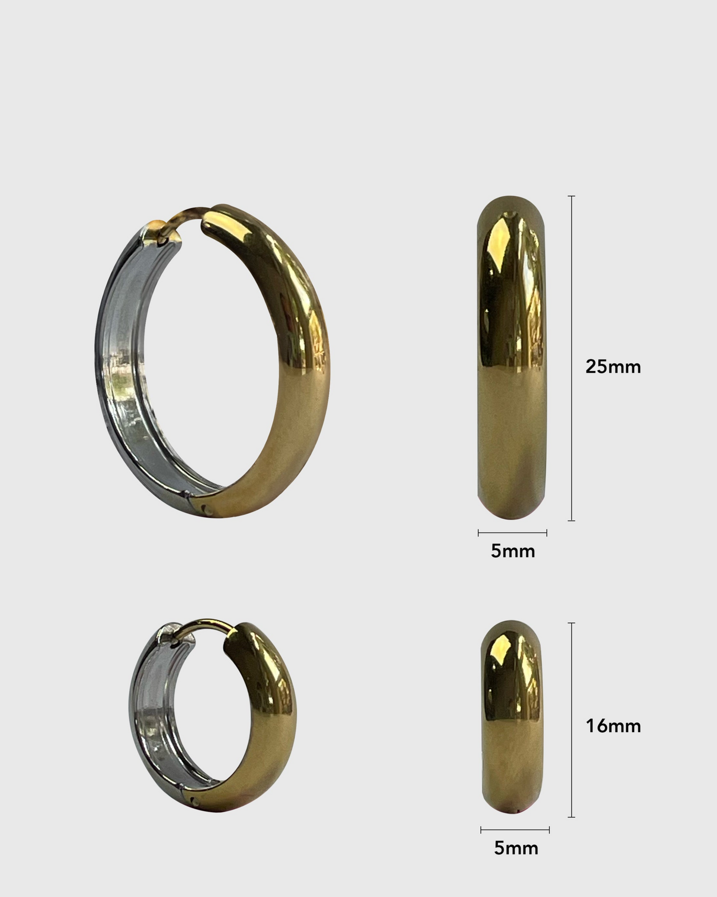 Rev Two-tone medium earrings (pair)