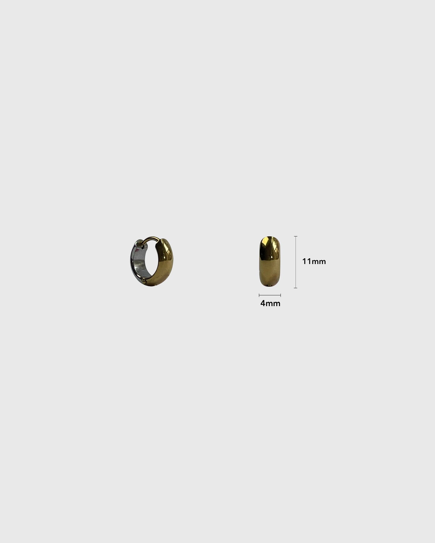 Rev Two-tone baby earrings (pair)