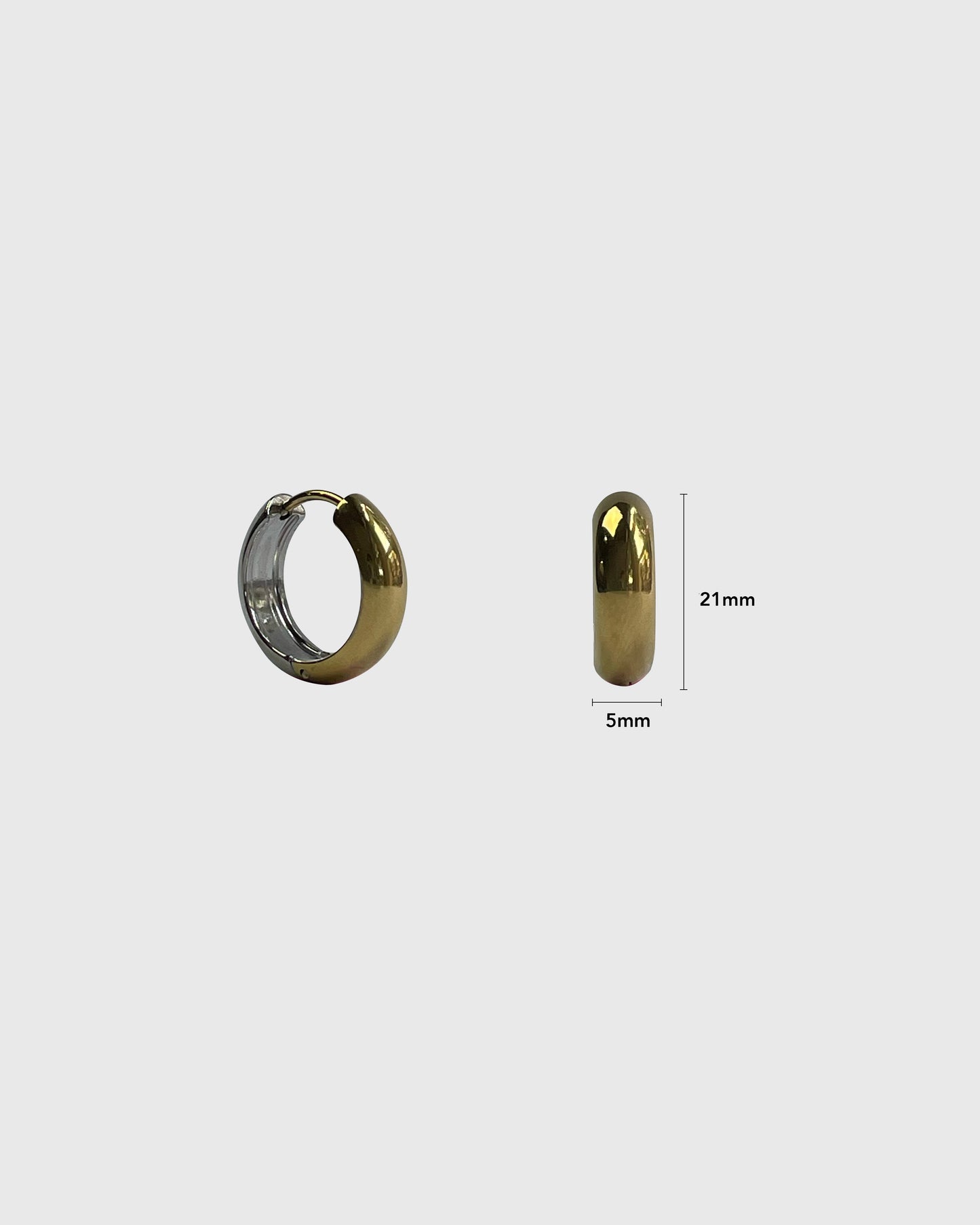 Rev Two-tone baby earrings (pair)