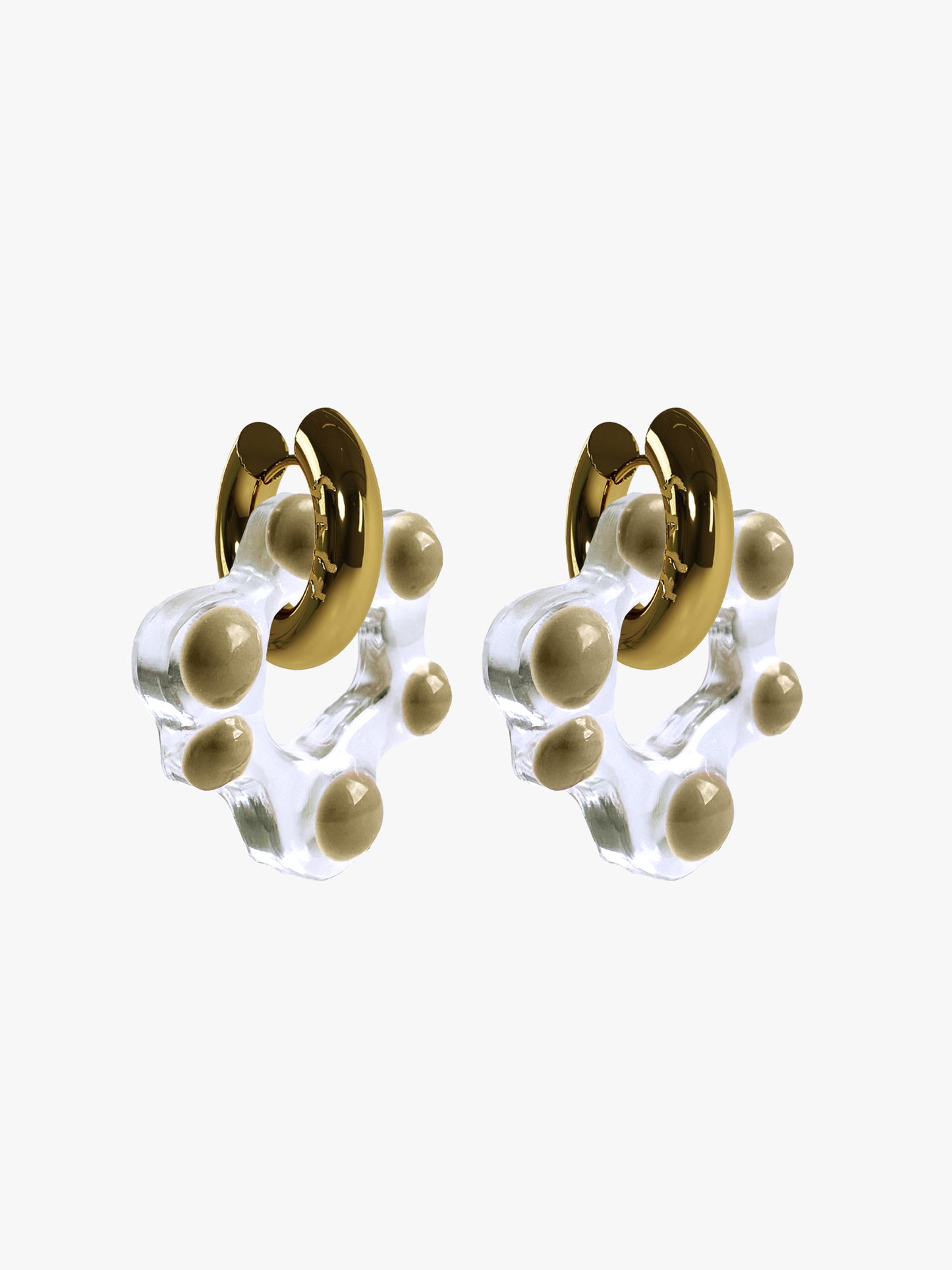 Oyo FLWR Khaki gold earring (pair)