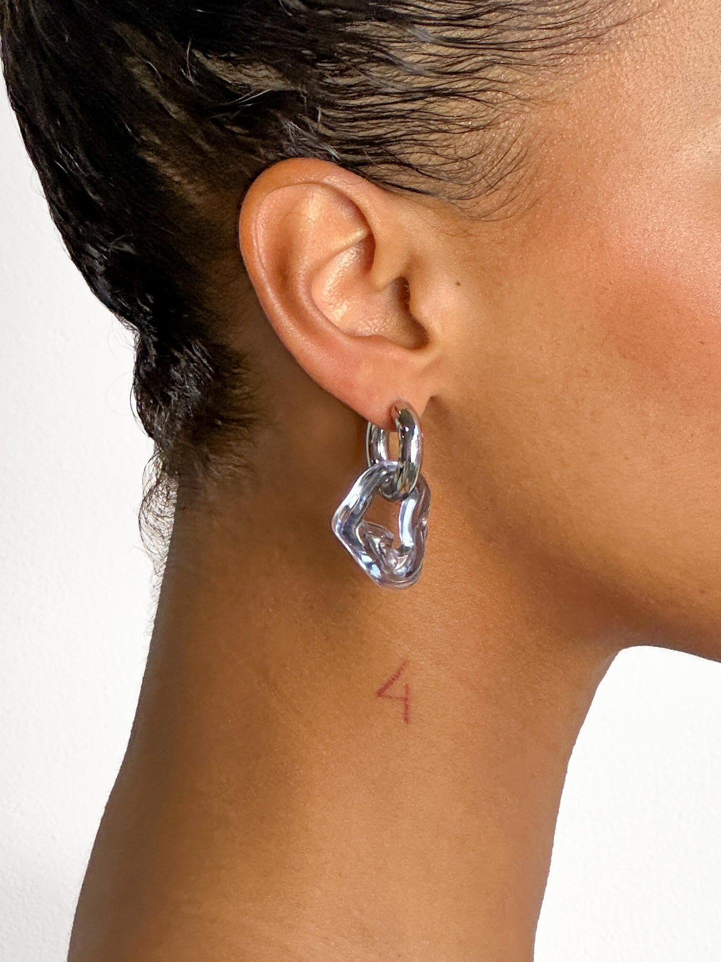 Bia greyblue glass silver earring