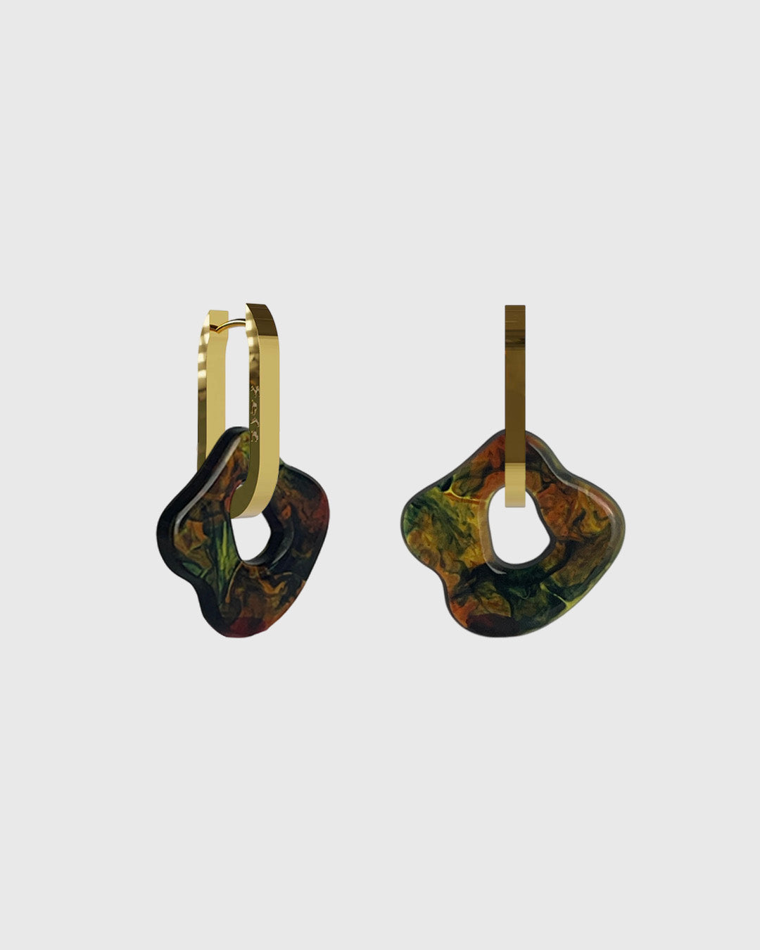 Sol honey tortoise 1 gold earring (pair)