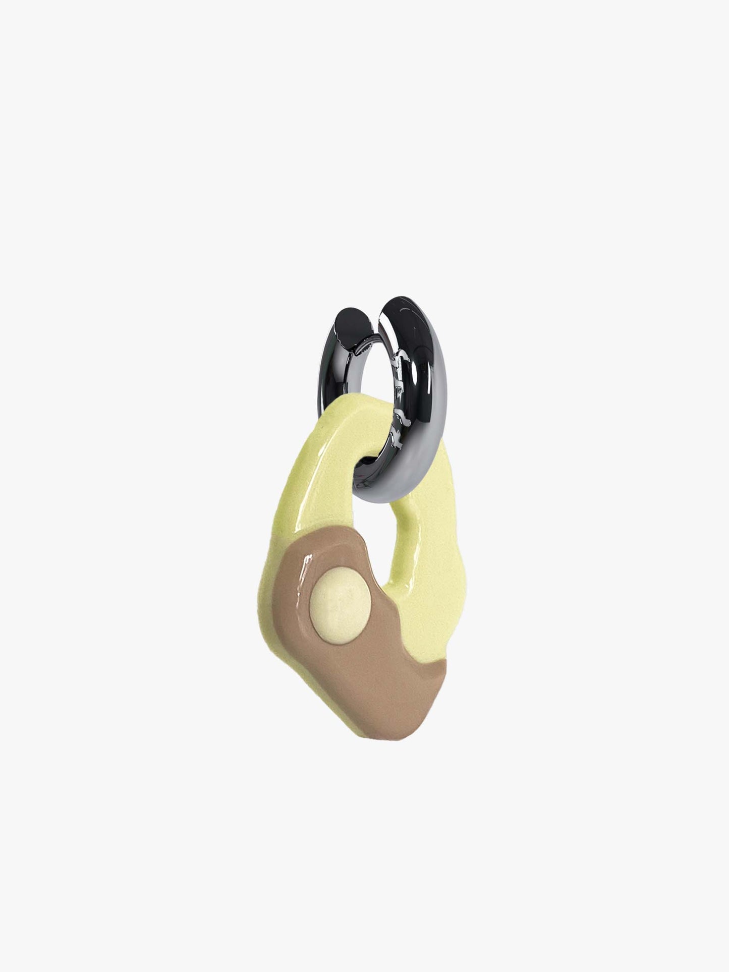 Yin Yang latte silver earring ( pair)