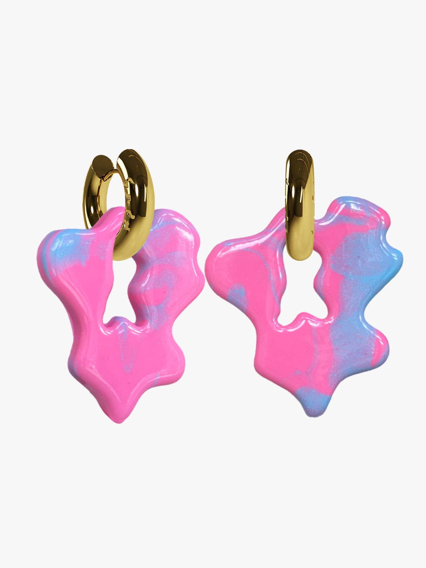 Felt x Fia Hamelijnck pink gold earring