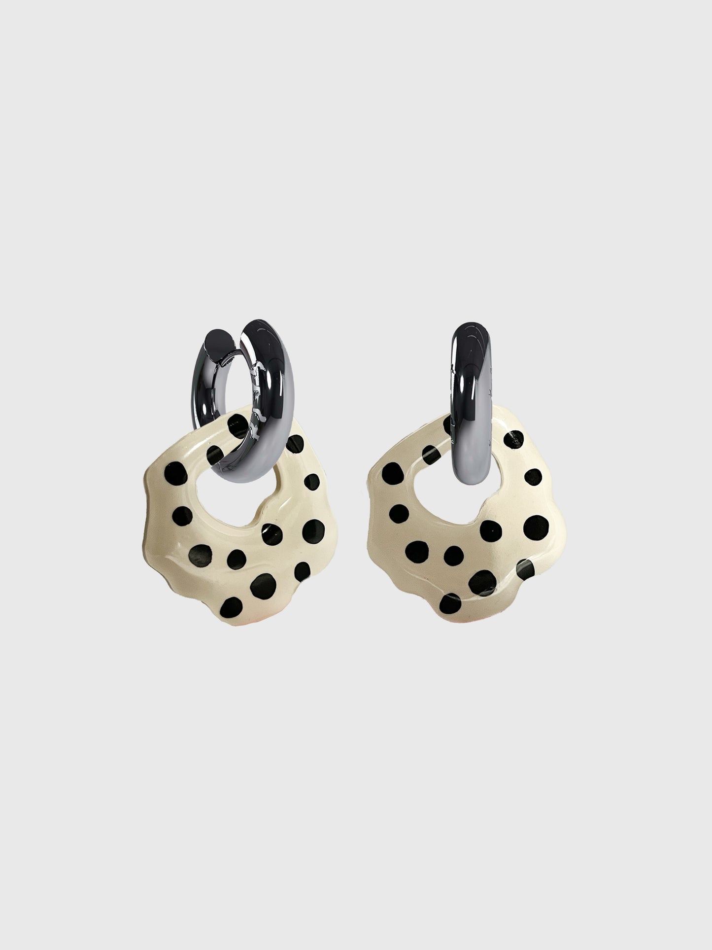 Abe PD white silver earrings (pair)