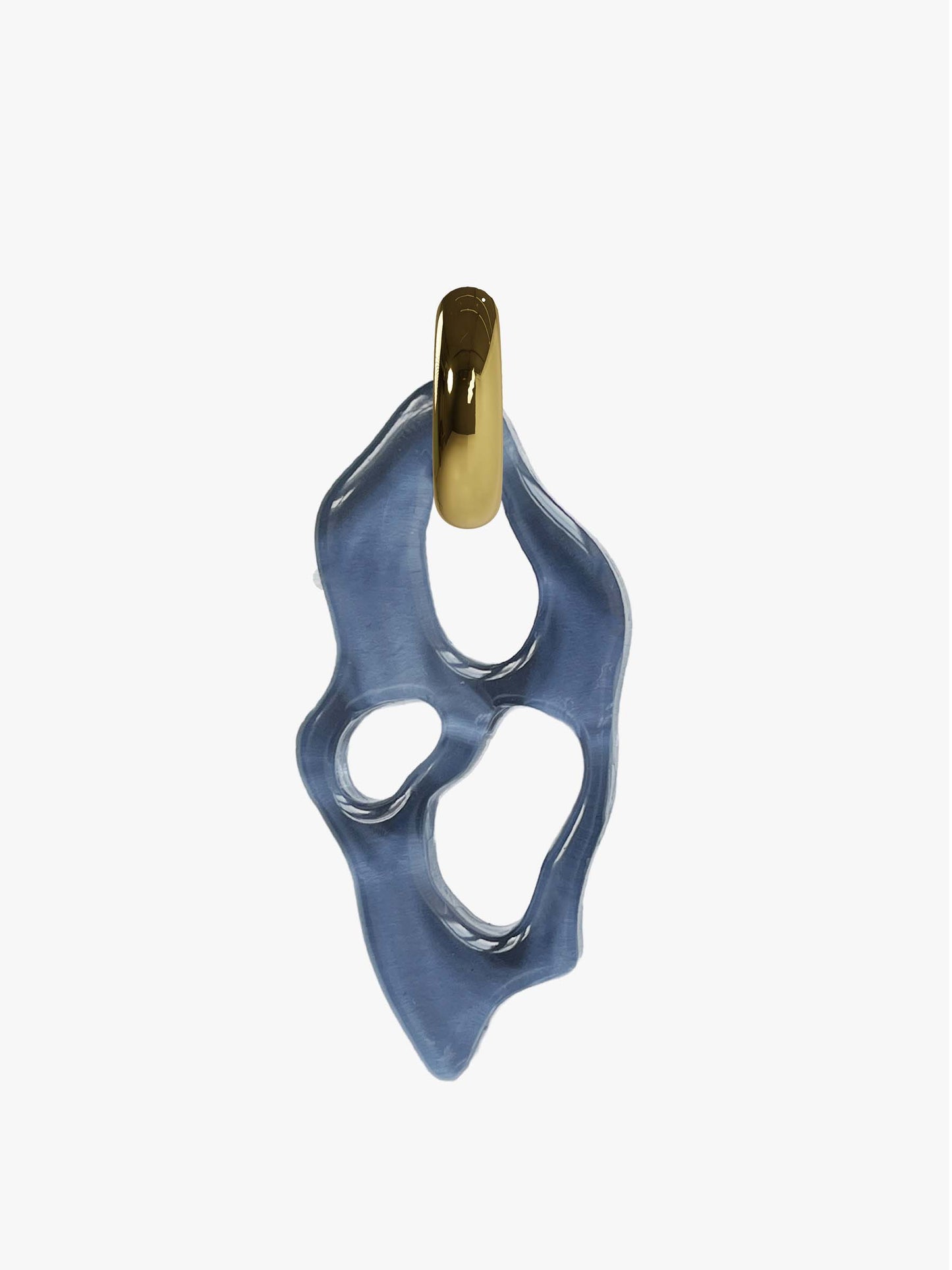 Ami grey glass gold earring (single)