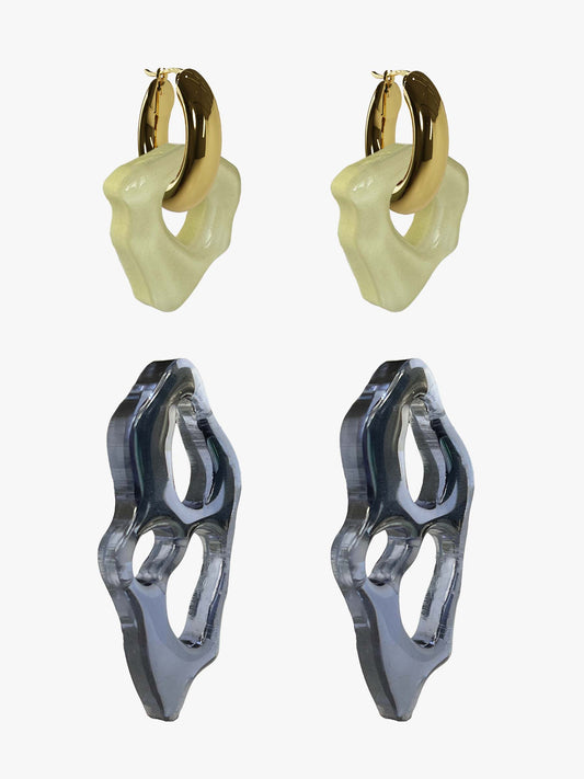 Ora transparent silver earring