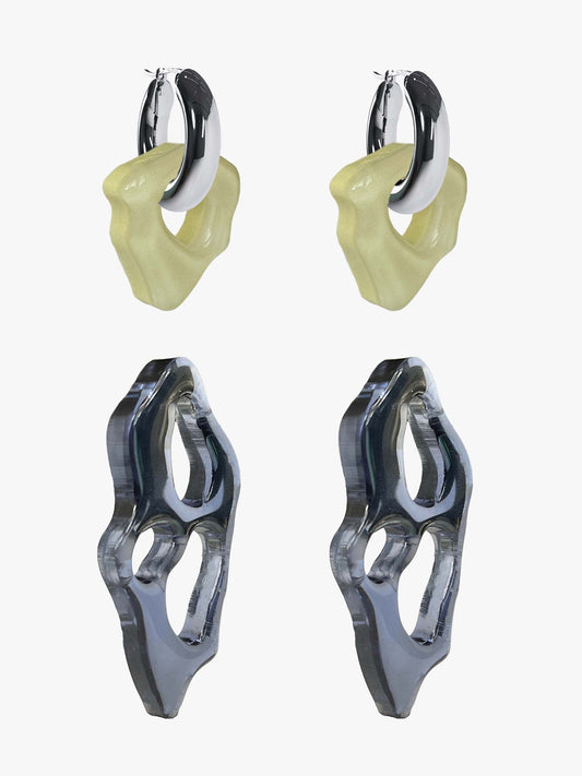 Ora transparent silver earring