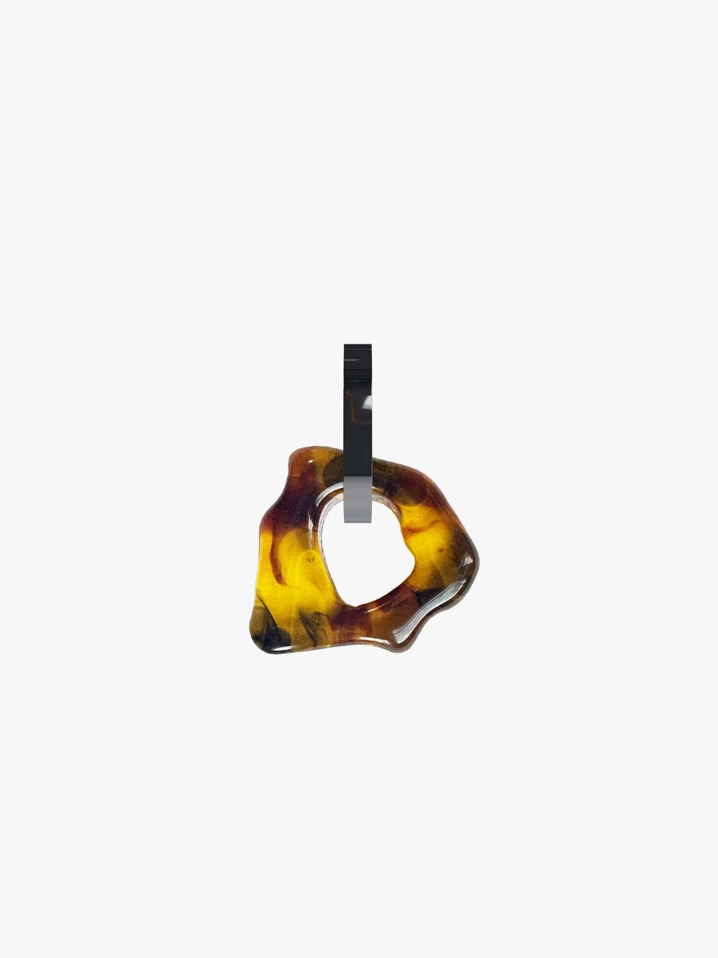 Ora tortoise brown silver earring (pair)