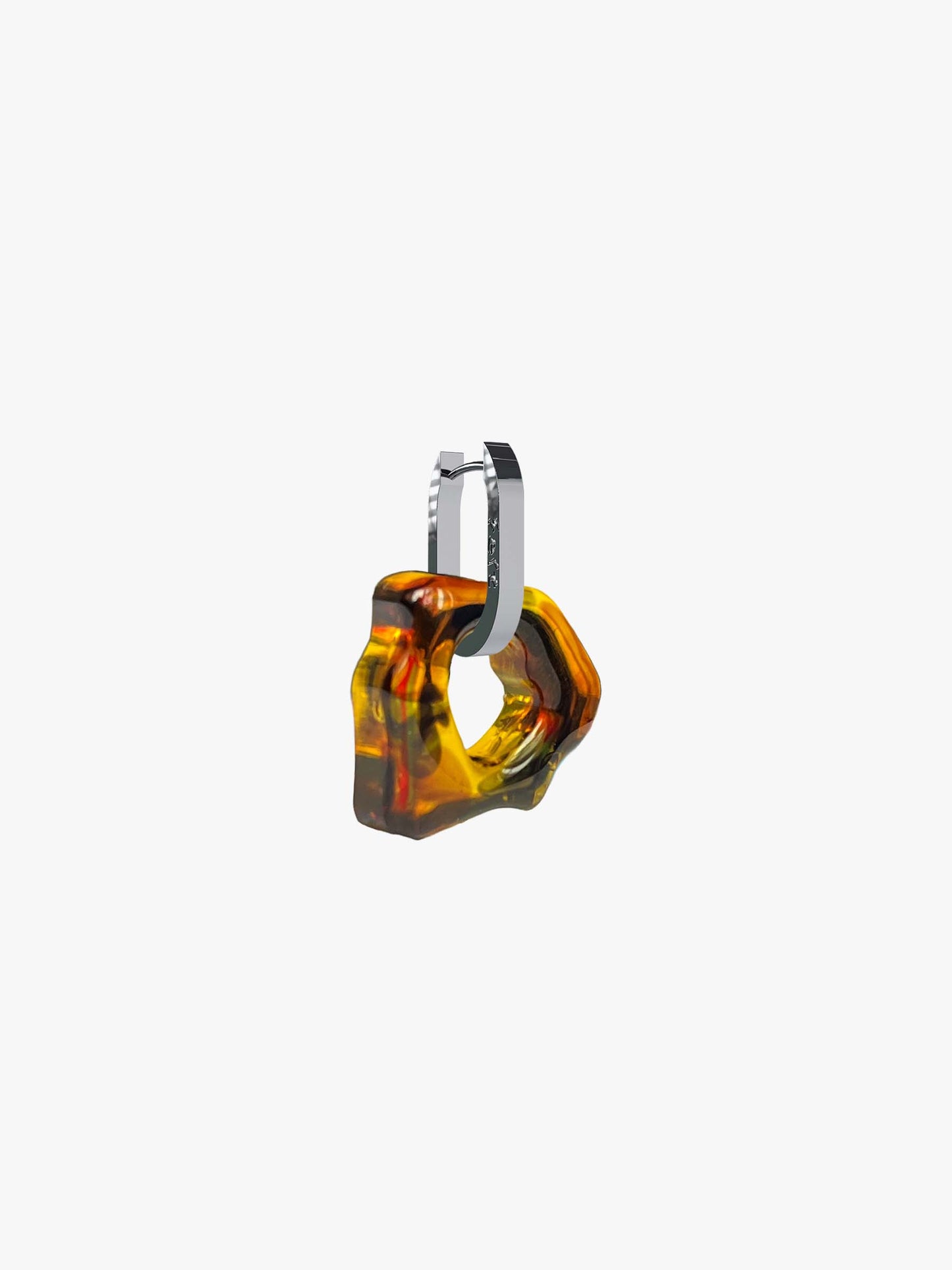 Ora tortoise brown silver earring (pair)