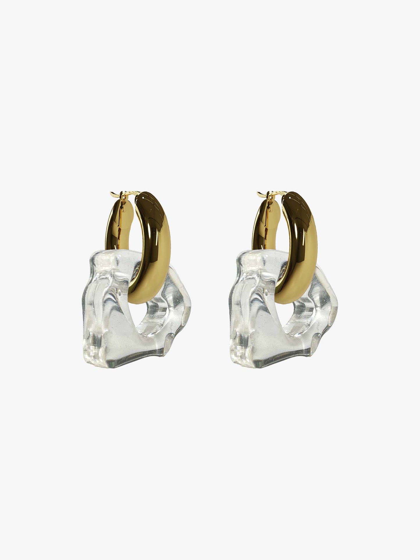 Ora transparent gold earring