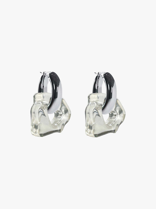 Ora transparent silver earring