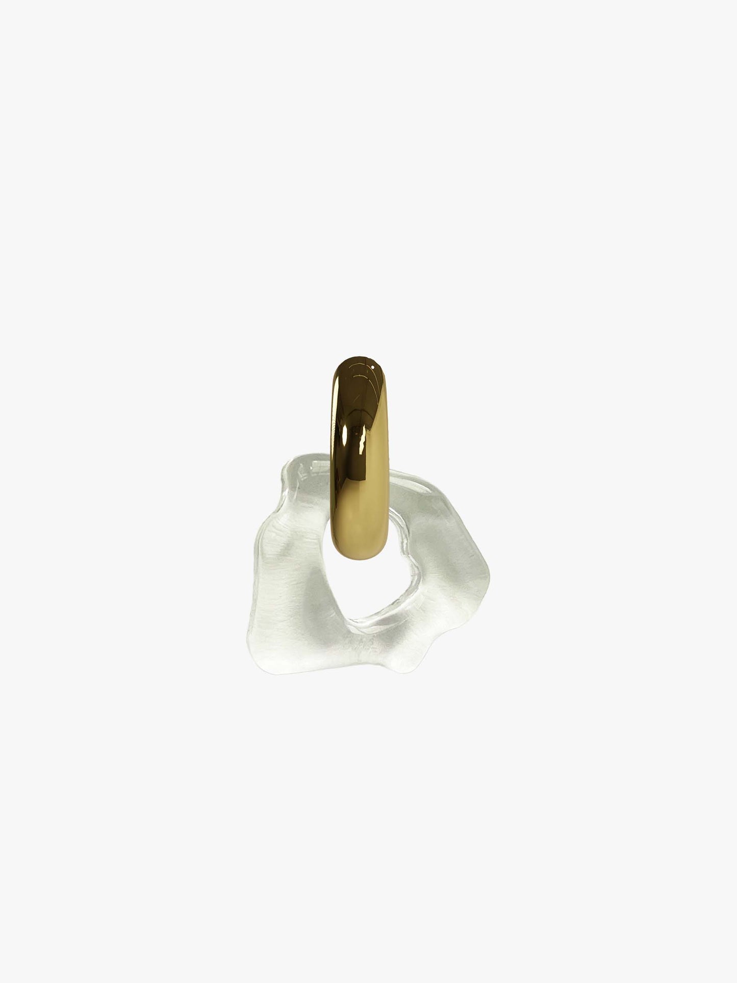 Ora transparent gold earring