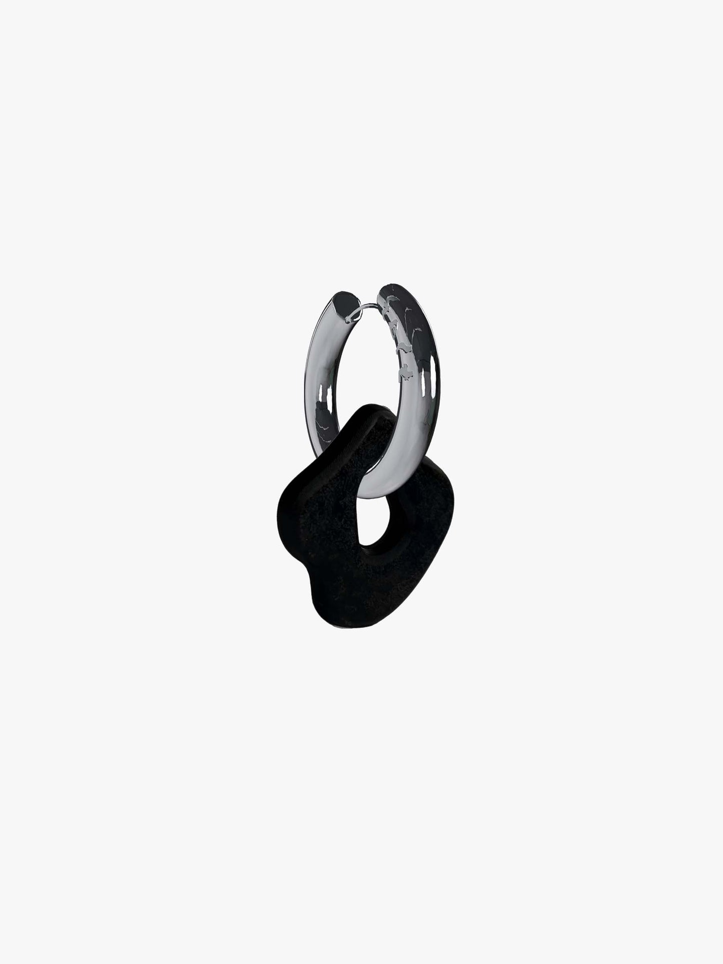 Sol black silver earring (pair)