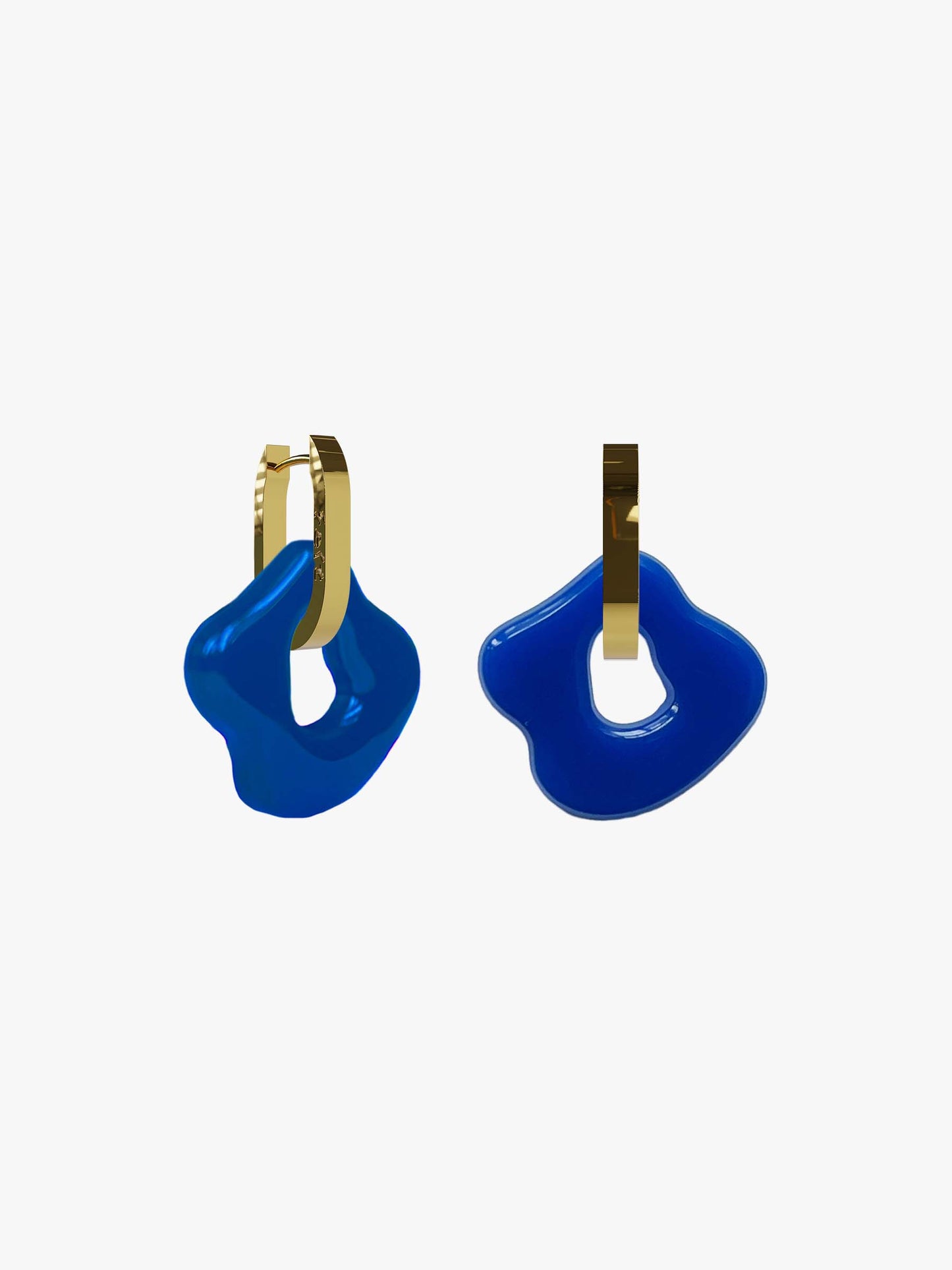 Sol petrol blue gold earring (pair)