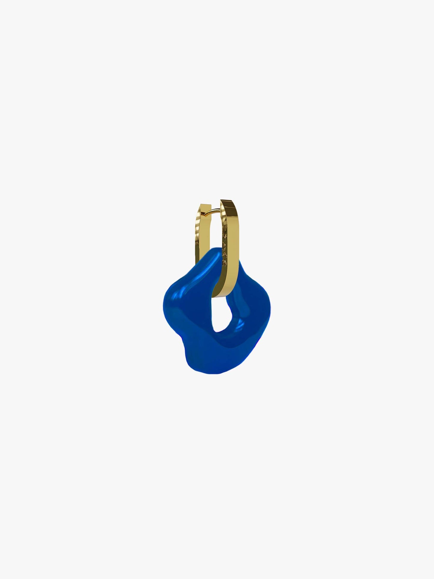 Sol petrol blue gold earring (pair)
