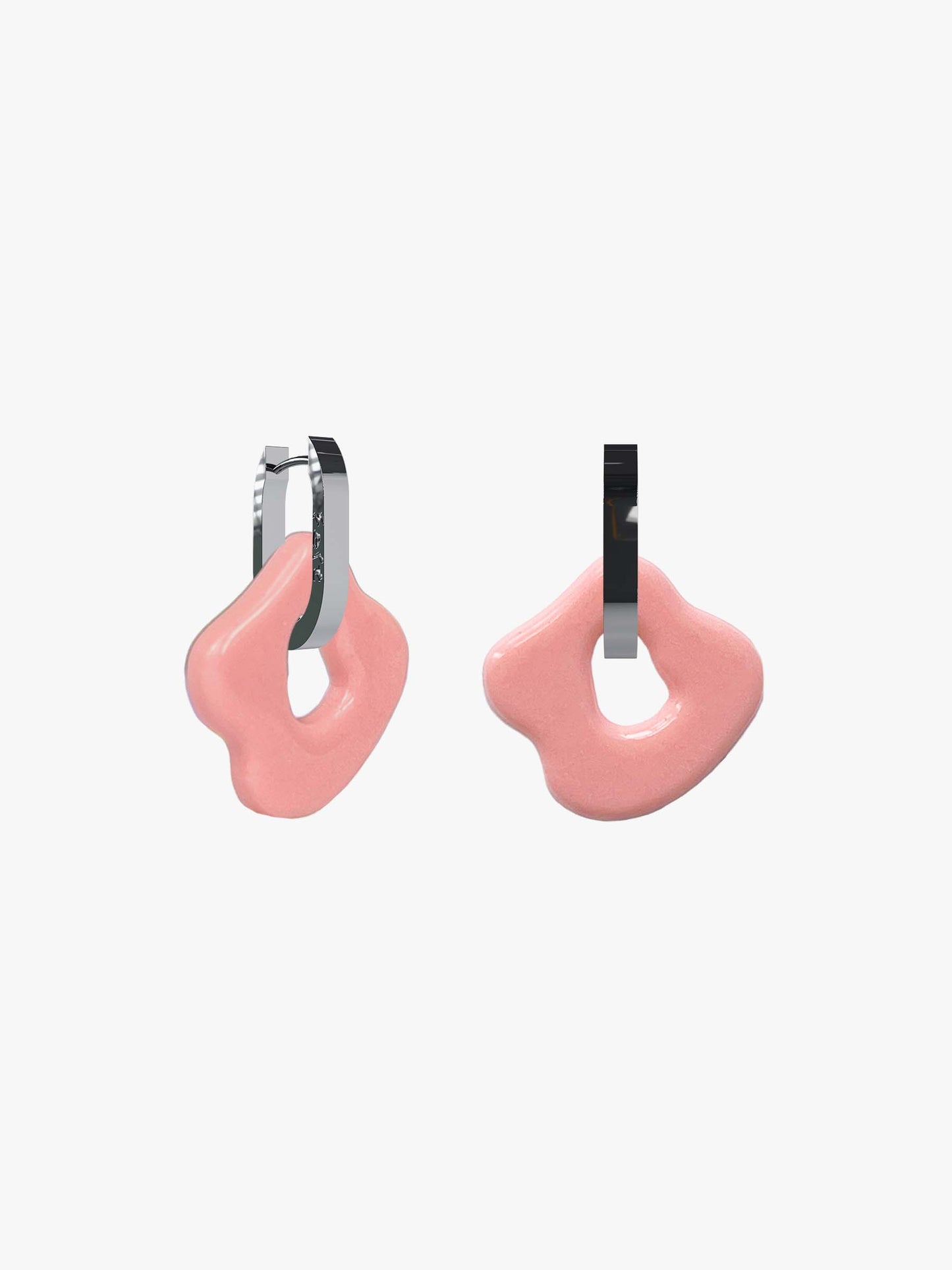 Sol powder pink silver earring