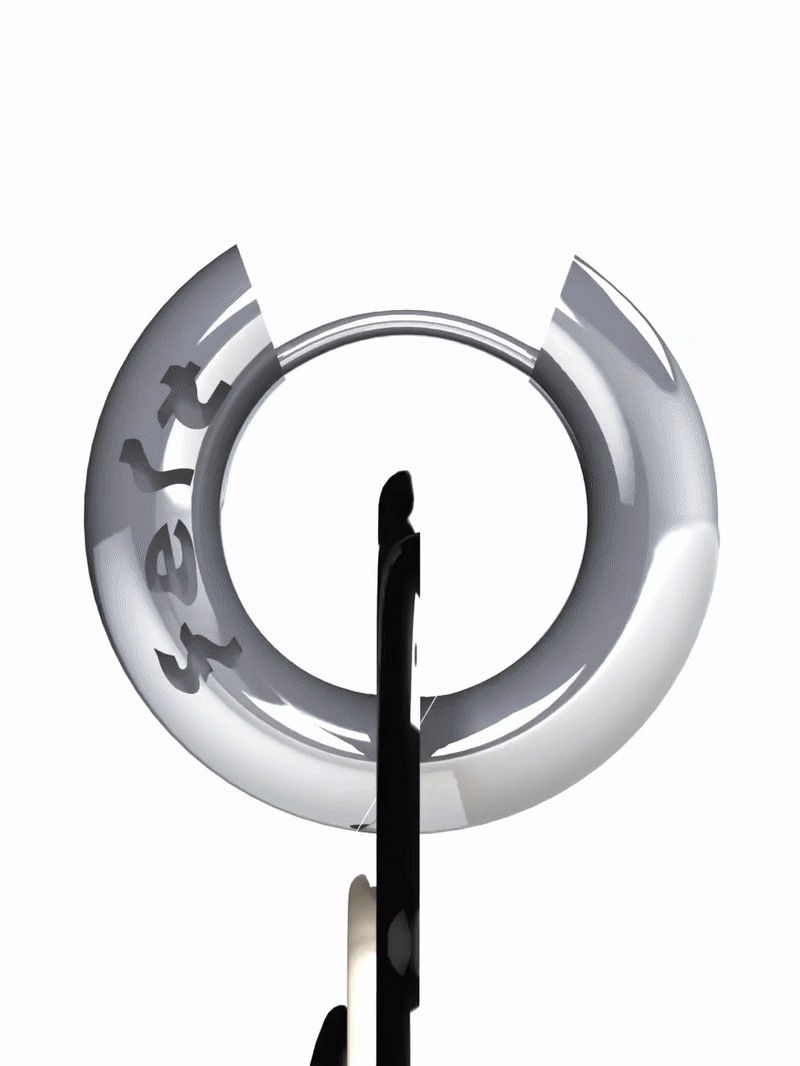Yin Yang black white silver earring ( pair)