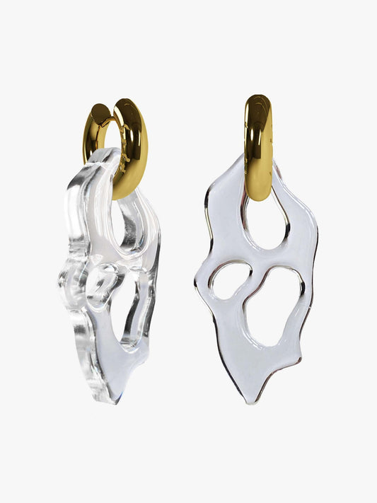 Ami glassy gold earring (single)