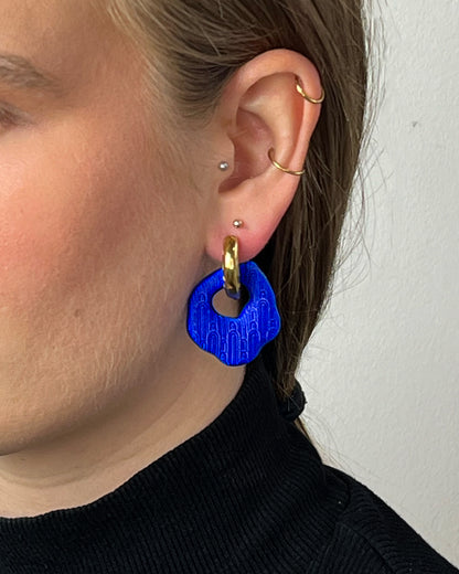 Abe JB 3D Blue gold earring (pair)