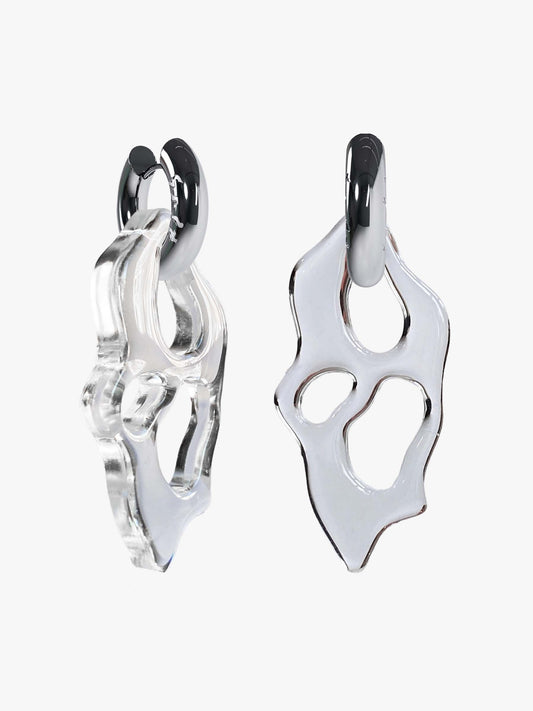 Ami glassy silver earring (pair)