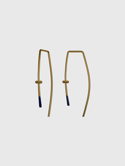 Felt Two BB gold earring