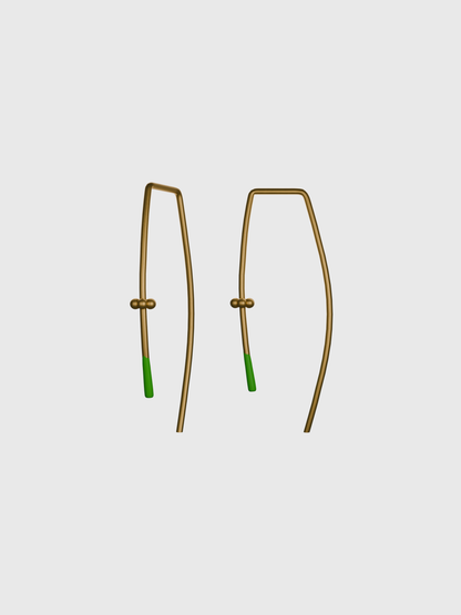 Felt Two BB gold earring