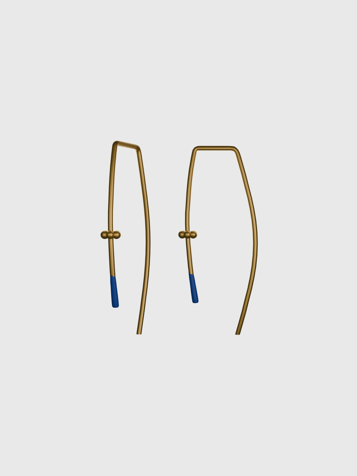 Felt Two BB gold earring