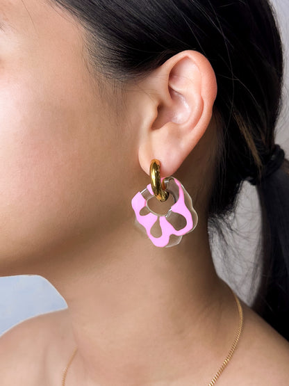 Abe FLWR pnk gold earring (pair)