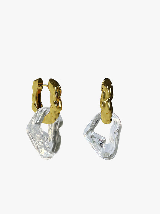 Bia Nus transparent gold earring (pair)