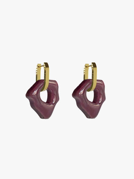 Ora deep purple gold earring 2 (pair)