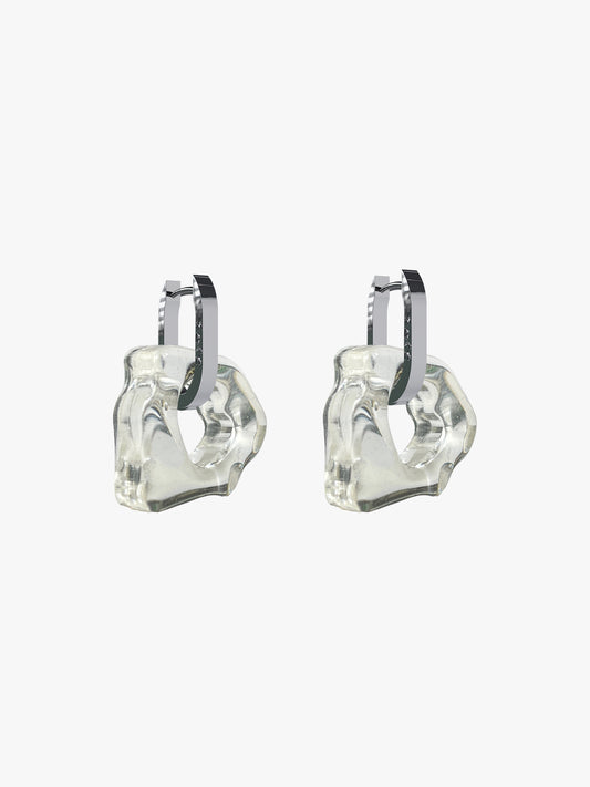 Ora transparant silver earring 2 (pair)
