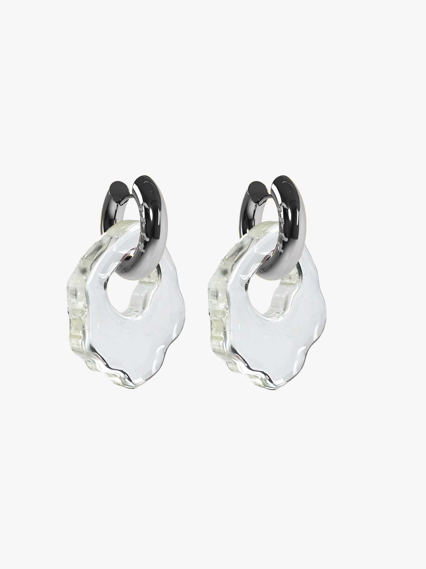 Abe glass silver earring (pair)