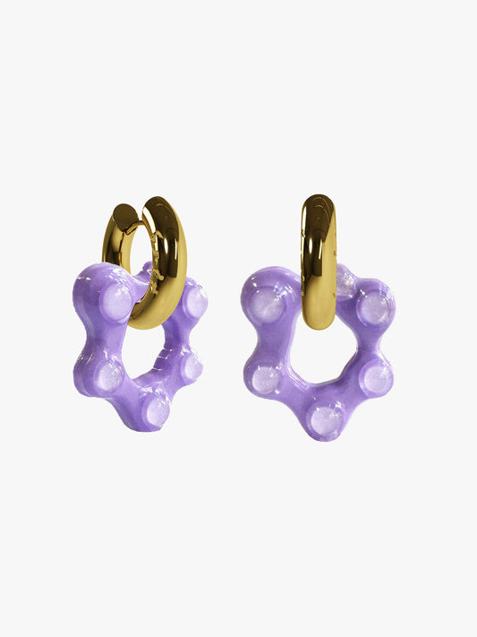 Oyo lilac gold earring (pair)