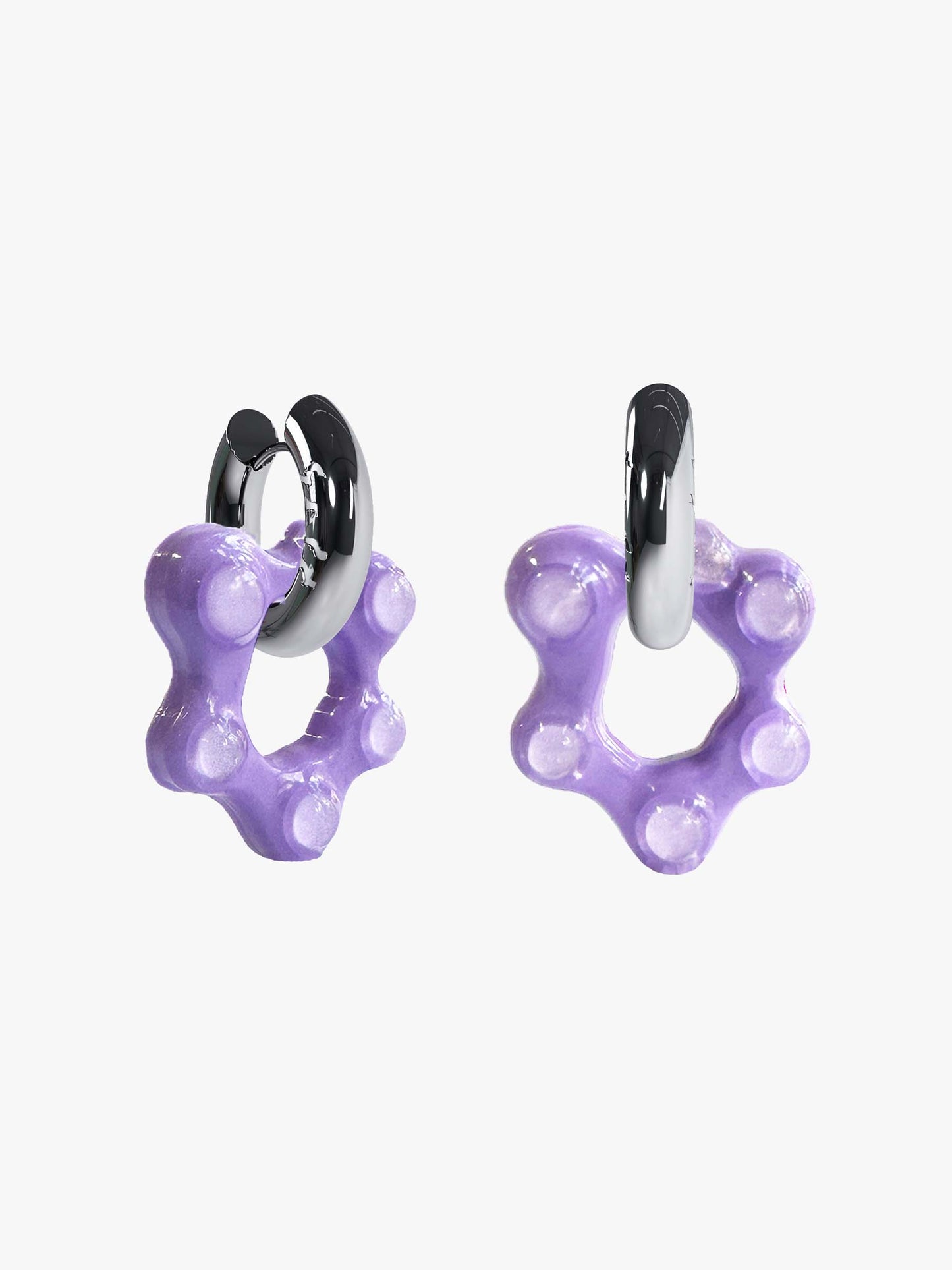 Oyo lilac silver earring (pair)